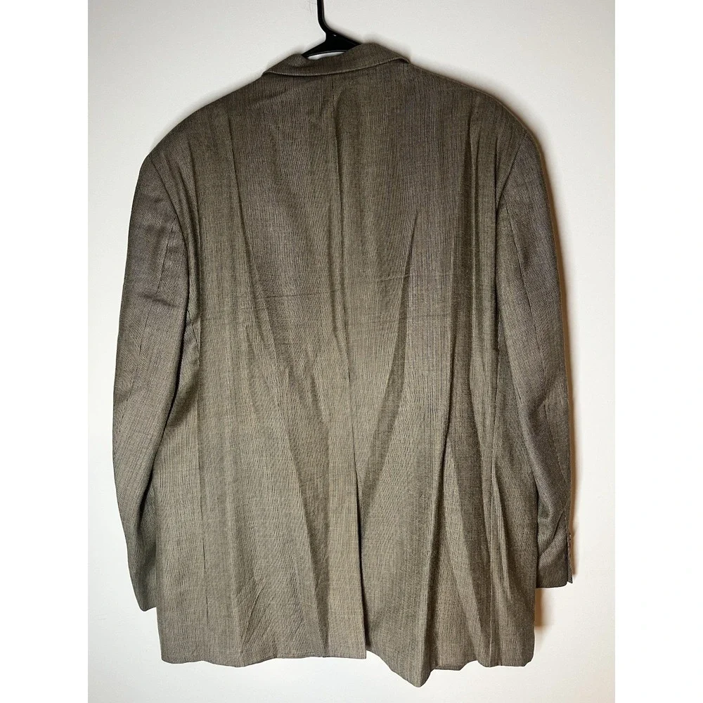Vtg Ralph Lauren Sport Coat 48R Brown Plaid Silk‎ Wool Two Button Blazer Flawed